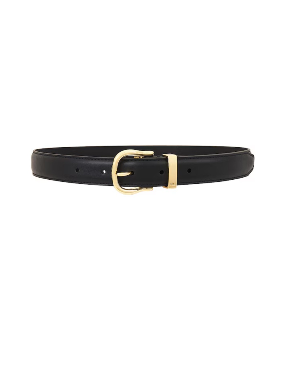 Nili Lotan Louise Belt in Black and Shiny Brass, Size 75